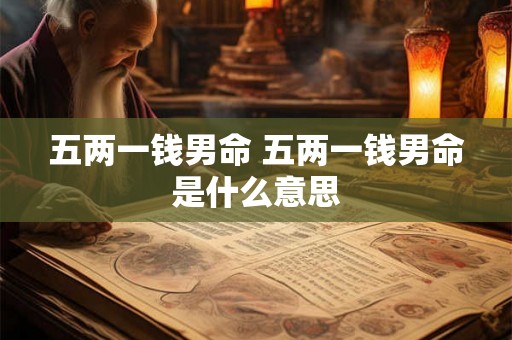 五两一钱男命 五两一钱男命是什么意思 五两一钱男命 五两一钱男命是什么意思