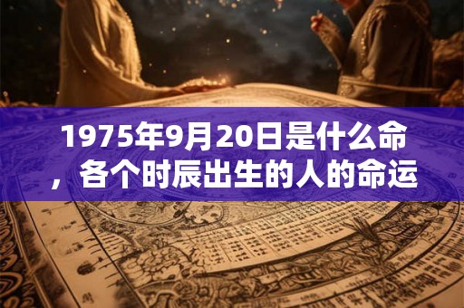 1975年9月20日是什么命，各个时辰出生的人的命运