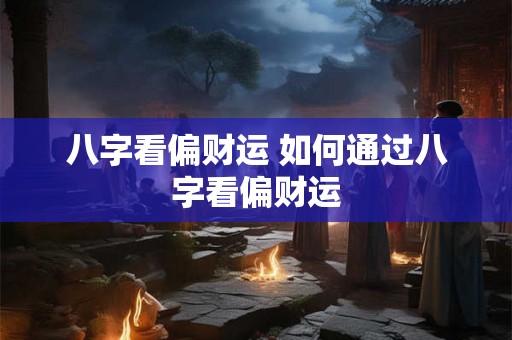 八字看偏财运 如何通过八字看偏财运