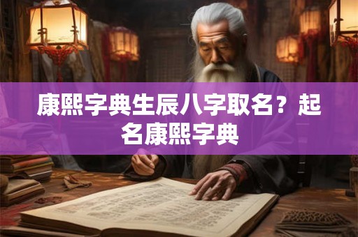 康熙字典生辰八字取名？起名康熙字典