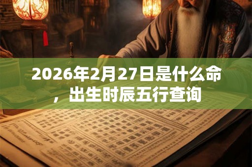 2026年2月27日是什么命，出生时辰五行查询