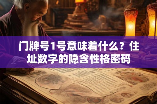 门牌号1号意味着什么？住址数字的隐含性格密码