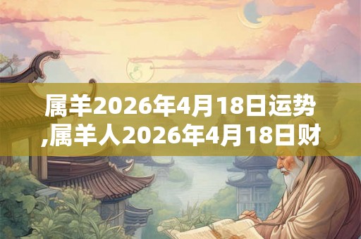 属羊2026年4月18日运势,属羊人2026年4月18日财运,生肖羊2026年4月18日运势