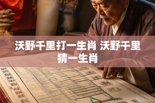 沃野千里打一生肖 沃野千里猜一生肖