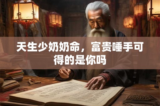 天生少奶奶命，富贵唾手可得的是你吗