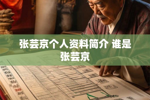 张芸京个人资料简介 谁是张芸京 张芸京个人资料简介 谁是张芸京