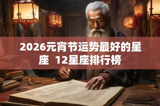 2026元宵节运势最好的星座  12星座排行榜
