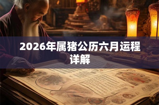 2026年属猪公历六月运程详解