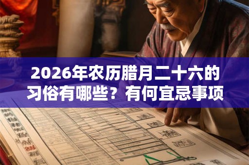 2026年农历腊月二十六的习俗有哪些？有何宜忌事项？