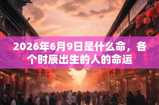 2026年6月9日是什么命，各个时辰出生的人的命运