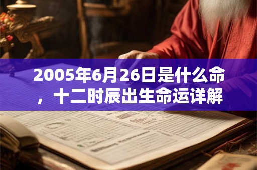 2005年6月26日是什么命，十二时辰出生命运详解
