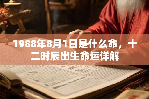 1988年8月1日是什么命,十二时辰出生命运详解 1988年8月1日是什么命,十二时辰出生命运详解