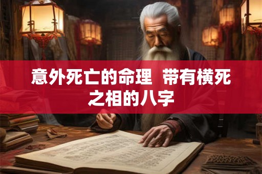 意外死亡的命理 带有横死之相的八字 意外死亡的命理 带有横死之相的八字