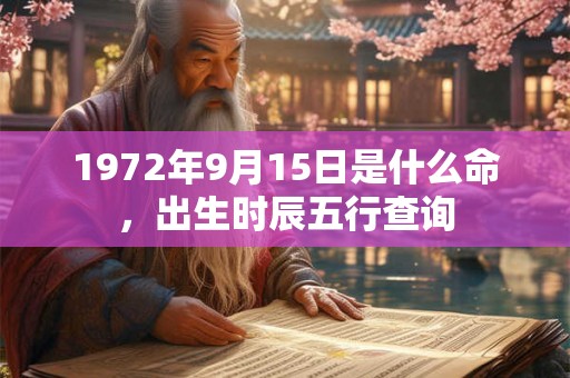 1972年9月15日是什么命，出生时辰五行查询