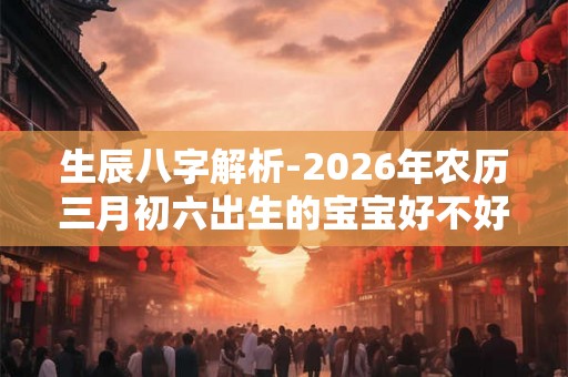 生辰八字解析-2026年农历三月初六出生的宝宝好不好