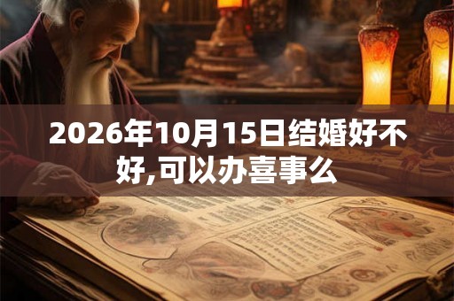 2026年10月15日结婚好不好,可以办喜事么
