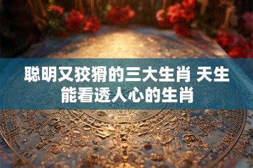 聪明又狡猾的三大生肖 天生能看透人心的生肖