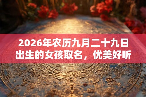 2026年农历九月二十九日出生的女孩取名，优美好听的名字推荐