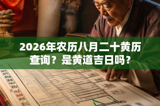 2026年农历八月二十黄历查询？是黄道吉日吗？