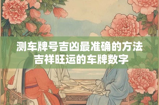 测车牌号吉凶最准确的方法 吉祥旺运的车牌数字