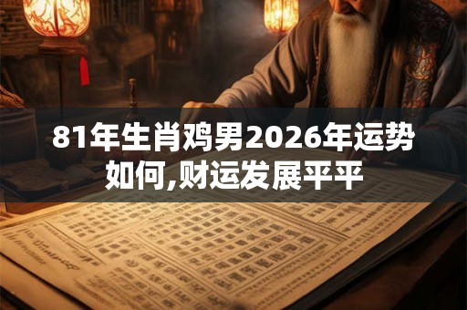 81年生肖鸡男2026年运势如何,财运发展平平