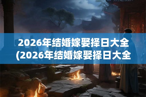 2026年结婚嫁娶择日大全(2026年结婚嫁娶择日大全，哪些日子最适宜啊？)