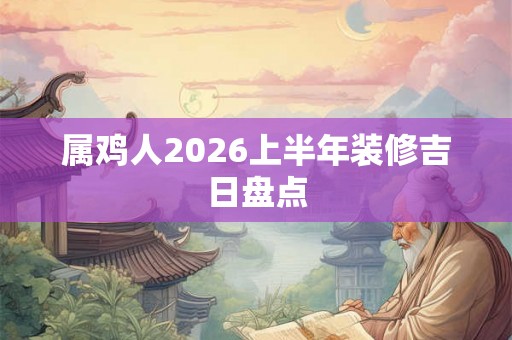 属鸡人2026上半年装修吉日盘点