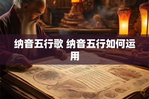 纳音五行歌 纳音五行如何运用