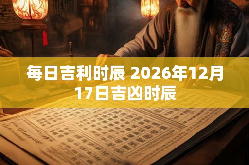 每日吉利时辰 2026年12月17日吉凶时辰