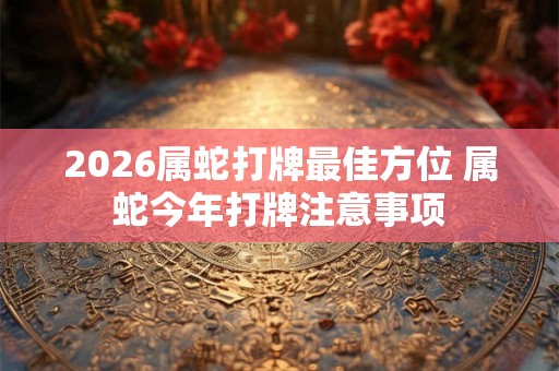 2026属蛇打牌最佳方位 属蛇今年打牌注意事项