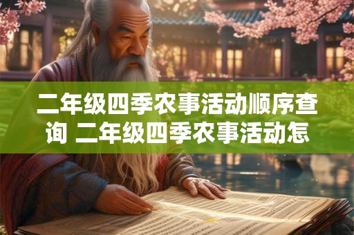 二年级四季农事活动顺序查询 二年级四季农事活动怎么安排