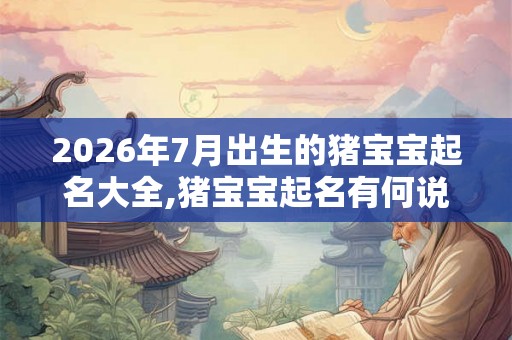 2026年7月出生的猪宝宝起名大全,猪宝宝起名有何说法？