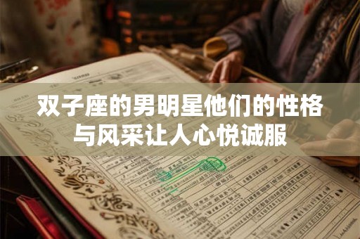双子座的男明星他们的性格与风采让人心悦诚服