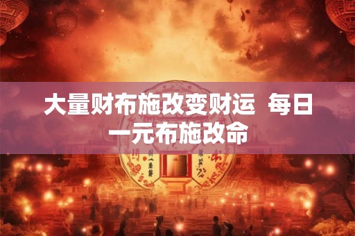大量财布施改变财运 每日一元布施改命 大量财布施改变财运 每日一元布施改命