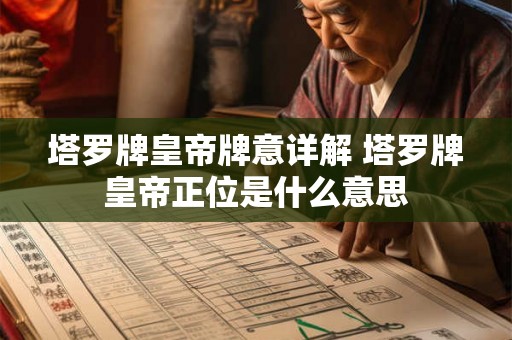 塔罗牌皇帝牌意详解 塔罗牌皇帝正位是什么意思