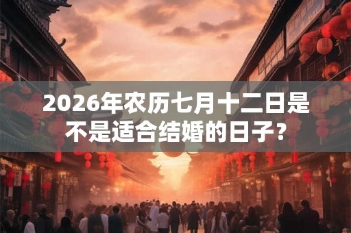 2026年农历七月十二日是不是适合结婚的日子？