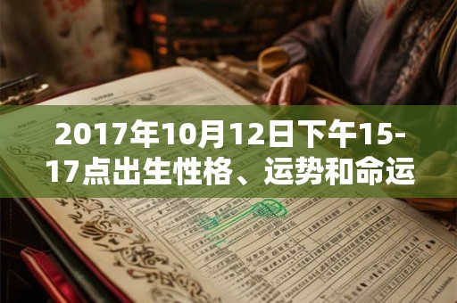 2017年10月12日下午15-17点出生性格、运势和命运