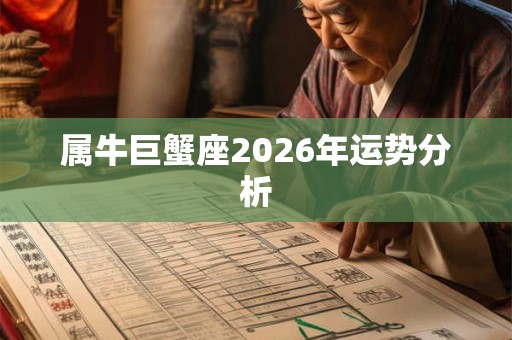属牛巨蟹座2026年运势分析