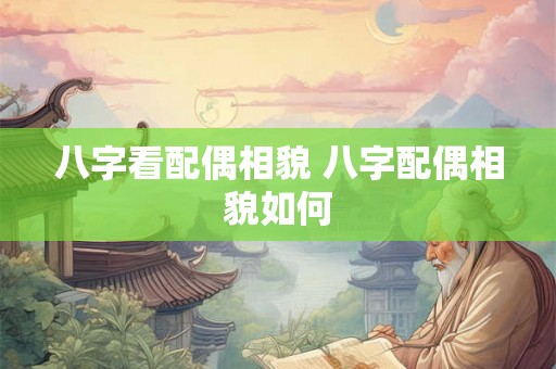 八字看配偶相貌 八字配偶相貌如何