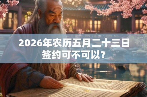 2026年农历五月二十三日签约可不可以? 2026年农历五月二十三日签约可不可以?