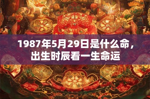 1987年5月29日是什么命，出生时辰看一生命运