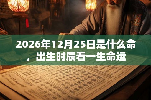 2026年12月25日是什么命，出生时辰看一生命运