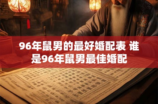 96年鼠男的最好婚配表 谁是96年鼠男最佳婚配