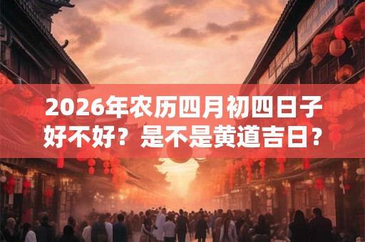 2026年农历四月初四日子好不好？是不是黄道吉日？