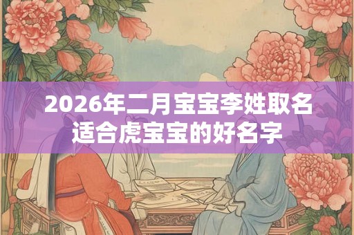 2026年二月宝宝李姓取名适合虎宝宝的好名字
