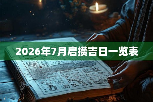 2026年7月启攒吉日一览表