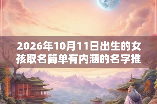 2026年10月11日出生的女孩取名简单有内涵的名字推荐