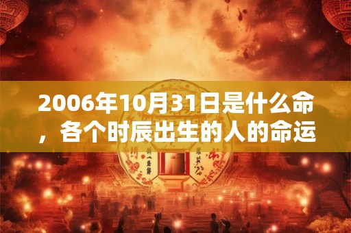 2006年10月31日是什么命,各个时辰出生的人的命运 2006年10月31日是什么命,各个时辰出生的人的命运