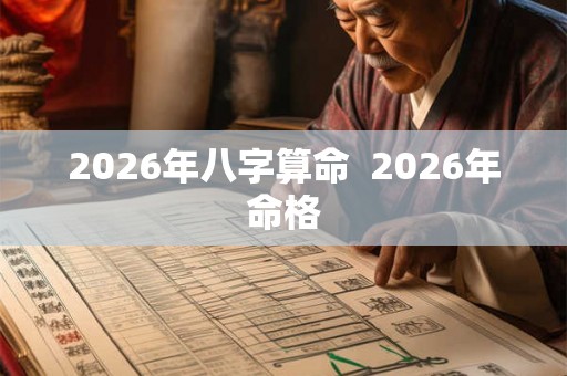 2026年八字算命  2026年命格