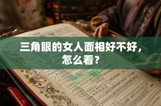 三角眼的女人面相好不好，怎么看？